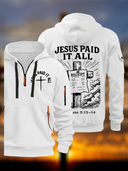 Jesus Paid It All  Jesus God Christian Zipper Hoodies