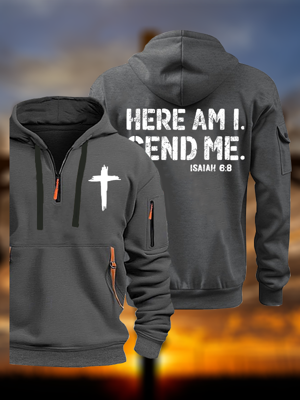 Here Am I. Send Me.  Isaiah 6:8 Jesus God Christian Zipper Hoodies