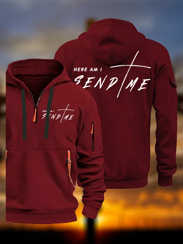 "Here Am I, Send Me"  Jesus God Christian Zipper Hoodies