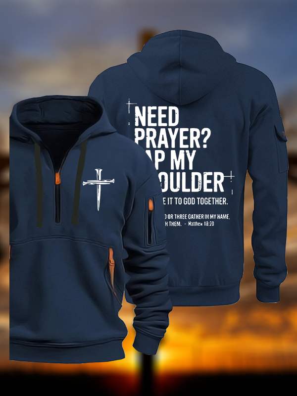 Need Prayer Tap My Shoulder Jesus God Christian Zipper Hoodies