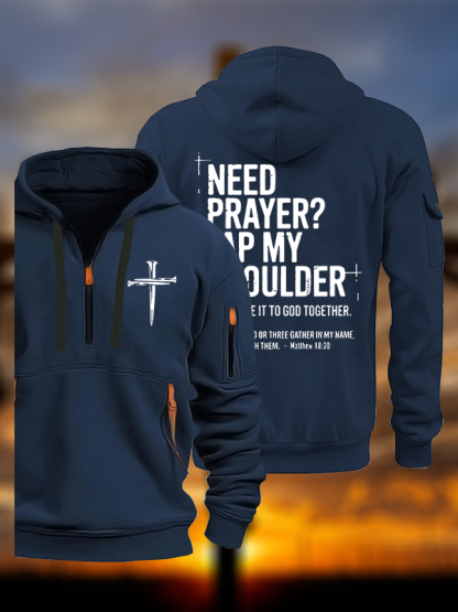 Need Prayer Tap My Shoulder Jesus God Christian Zipper Hoodies
