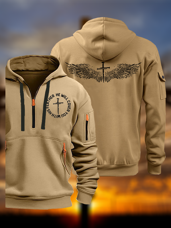He Will Cover You With His Feather Jesus God Christian Zipper Hoodies