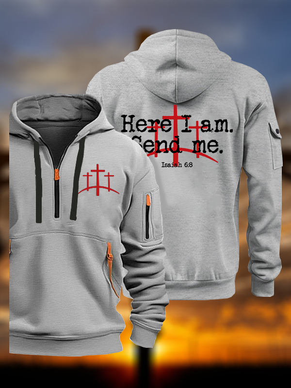 Here I Am Send Me - Bible Verse Isaiah 6:8 Jesus God Christian Zipper Hoodies