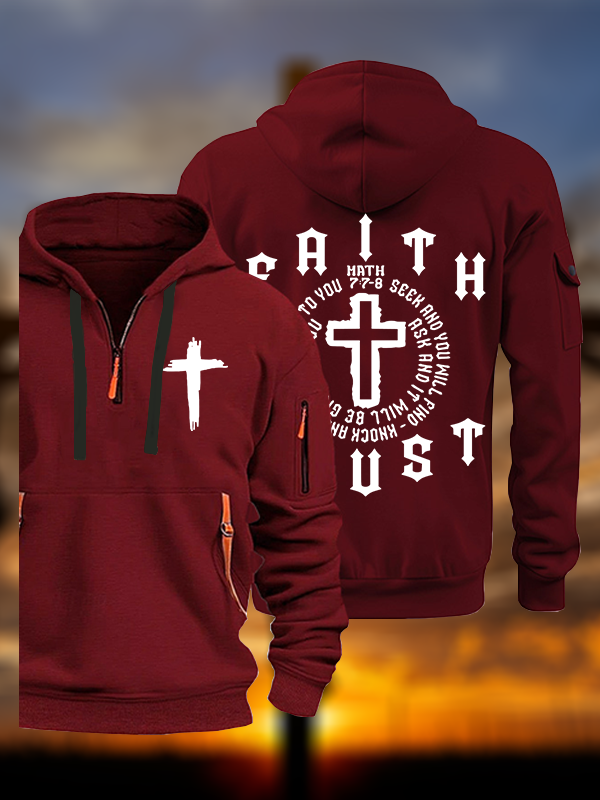 Faith Trust Cross Jesus God Christian Zipper Hoodies