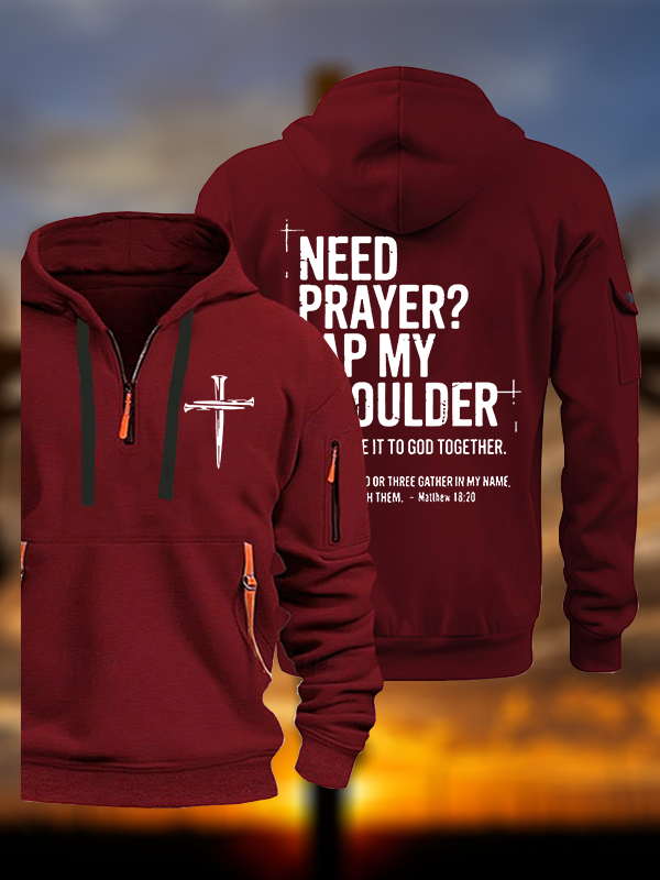 Need Prayer Tap My Shoulder Jesus God Christian Zipper Hoodies