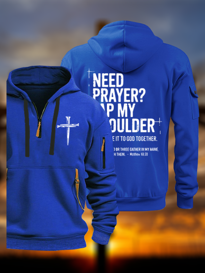Need Prayer Tap My Shoulder Jesus God Christian Zipper Hoodies