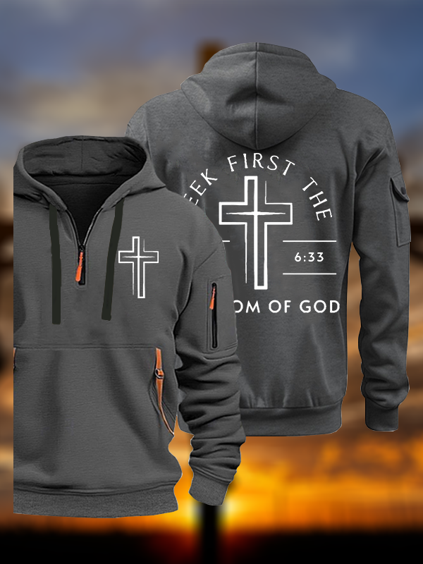 Seek First The Kingdom Of God Jesus God Christian Zipper Hoodies
