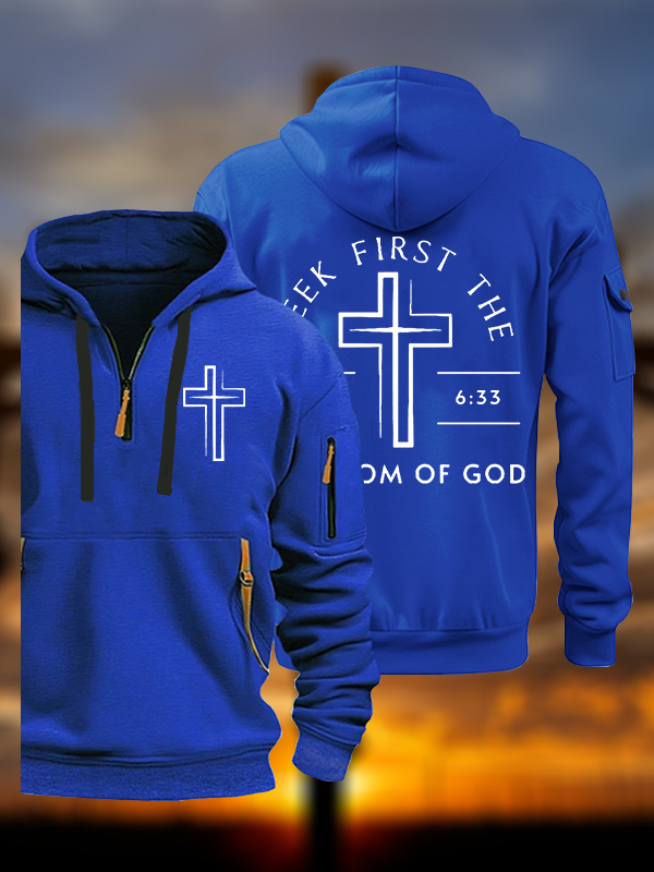 Seek First The Kingdom Of God Jesus God Christian Zipper Hoodies