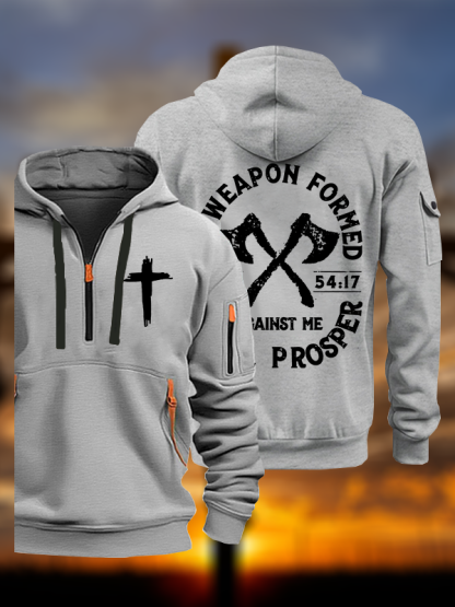 No Weapon Formed Shall Prosper - Isaiah 54:17 Jesus God Christian Zipper Hoodies