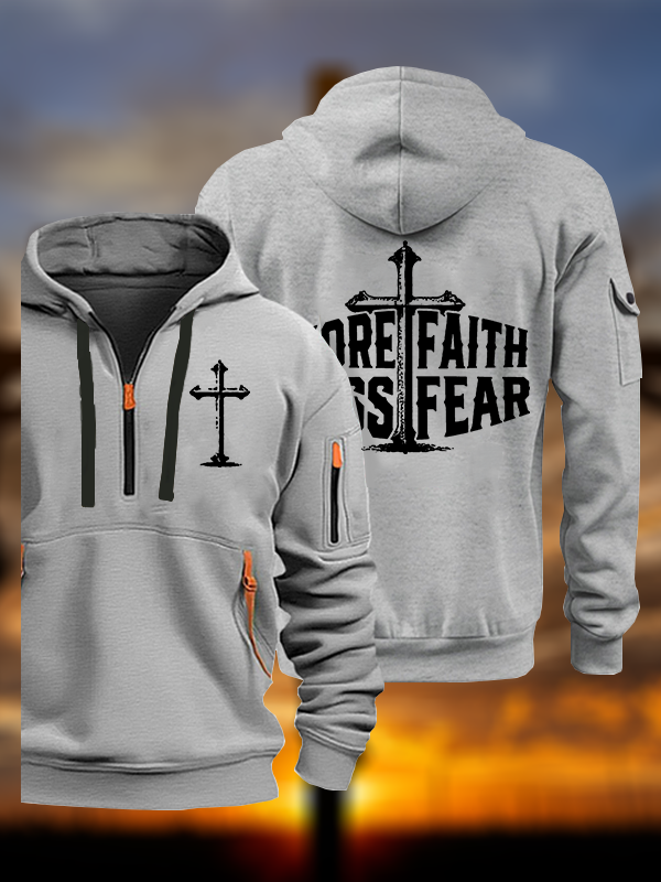 More Faith Less Fear  Jesus God Christian Zipper Hoodies