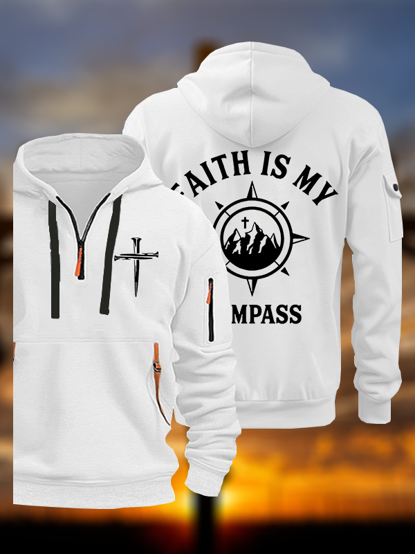 Faith Is My Campass Jesus God Christian Zipper Hoodies