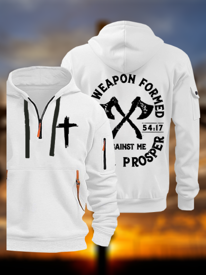 No Weapon Formed Shall Prosper - Isaiah 54:17 Jesus God Christian Zipper Hoodies