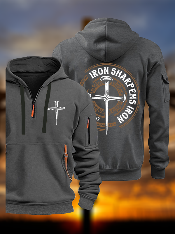 Iron Sharpens Iron - Proverbs 27:17 Jesus God Christian Zipper Hoodies