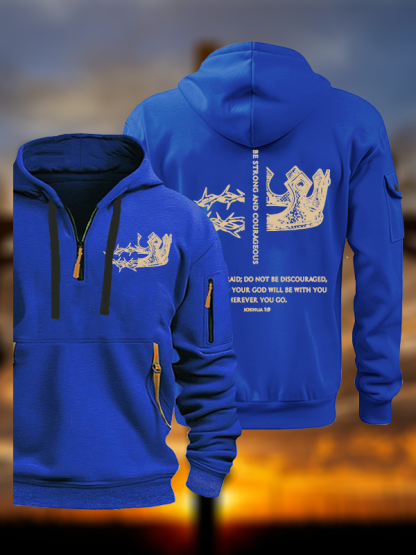 Be Strong and Courageous Jesus God Christian Zipper Hoodies
