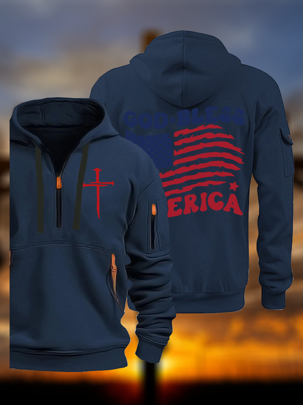 God Bless America  Jesus God Christian Zipper Hoodies