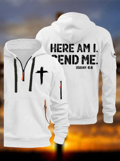 Here Am I. Send Me.  Isaiah 6:8 Jesus God Christian Zipper Hoodies