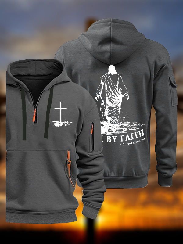 Walk by Faith Jesus God Christian Zipper Hoodies
