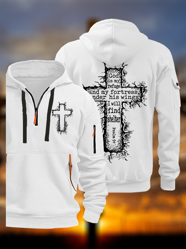 God Is My Refuge Psalm 91 Jesus God Christian Zipper Hoodies