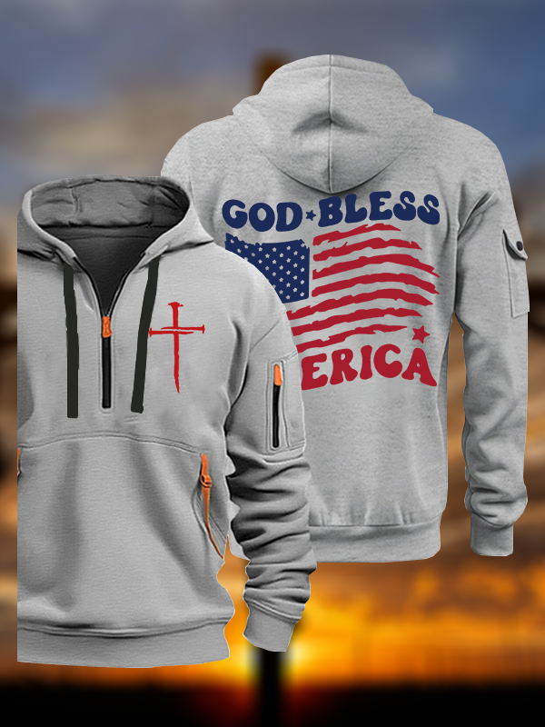God Bless America  Jesus God Christian Zipper Hoodies