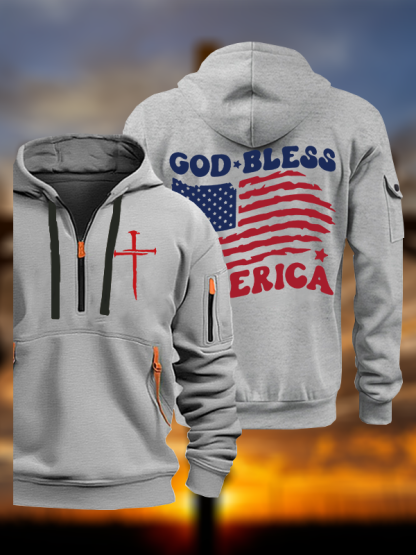God Bless America  Jesus God Christian Zipper Hoodies