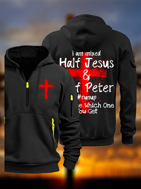 I Am Mixed Half Jesus and Half Peter Jesus God Christian Zipper Hoodies