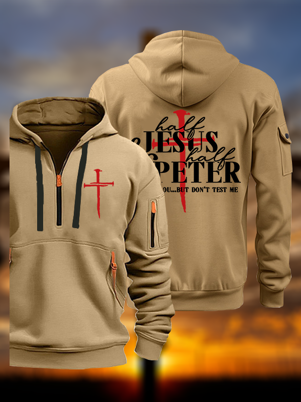 Half Jesus Half Peter Jesus God Christian Zipper Hoodies