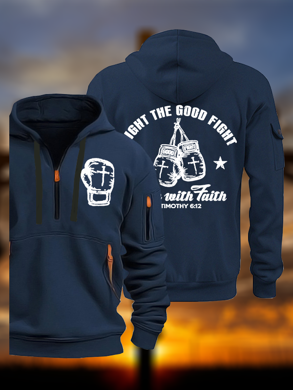 Fight The Good Fight Jesus God Christian Zipper Hoodies