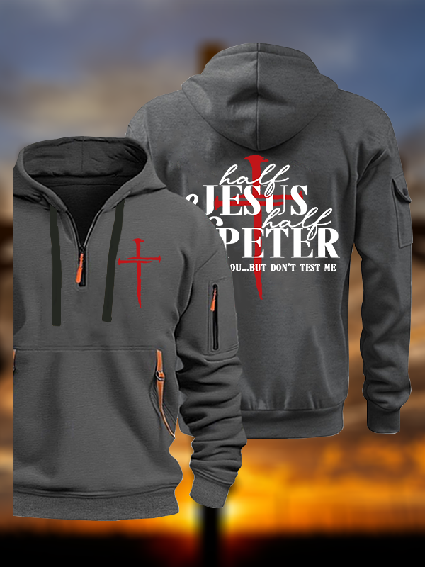 Half Jesus Half Peter Jesus God Christian Zipper Hoodies