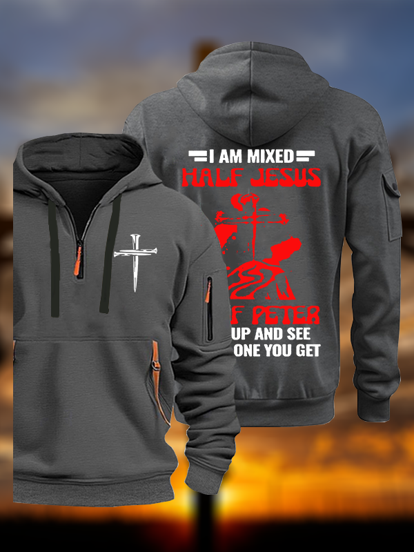 I Am Mixed Half Jesus And Half Peter Jesus God Christian Zipper Hoodies