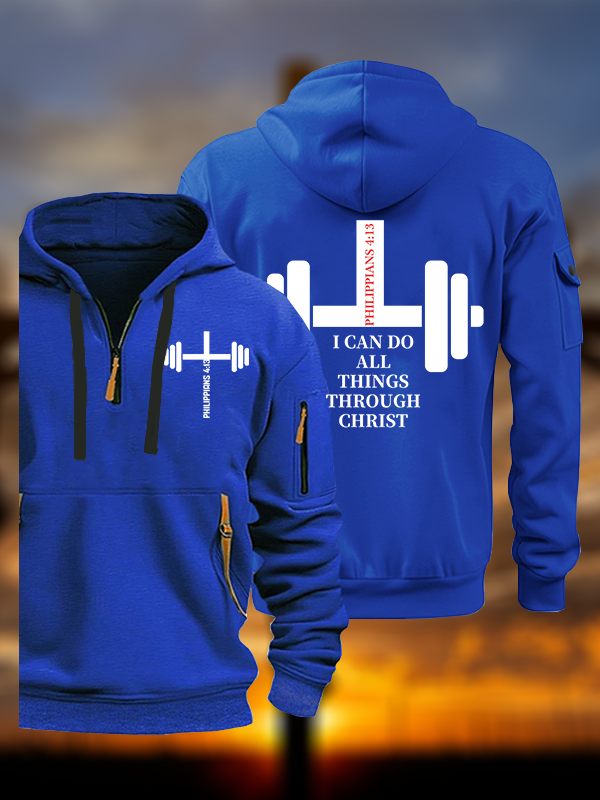 Fitness Philippians 4 ;13 Jesus God Christian Zipper Hoodies