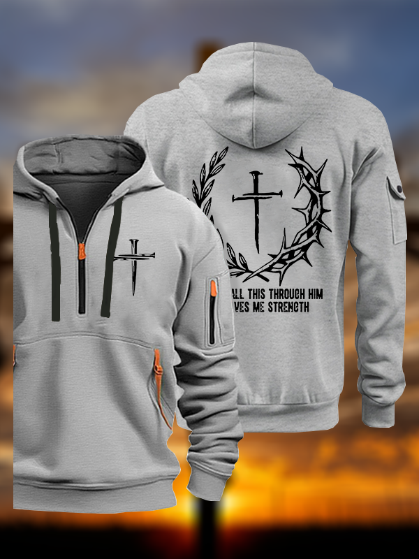 I Can Do All This Throuch Him Who Gives Me Strength Jesus God Christian Zipper Hoodies