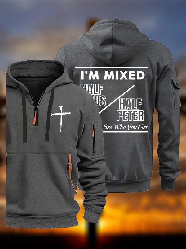 I Am Mixed Half Jesus and Half Peter Jesus God Christian Zipper Hoodies