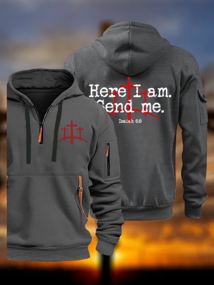 Here I Am Send Me - Bible Verse Isaiah 6:8 Jesus God Christian Zipper Hoodies