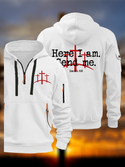 Here I Am Send Me - Bible Verse Isaiah 6:8 Jesus God Christian Zipper Hoodies