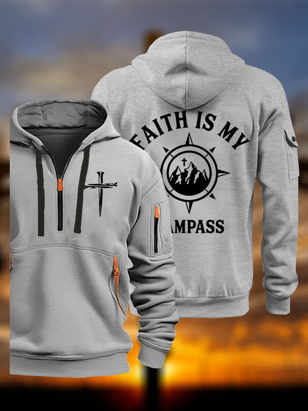 Faith Is My Campass Jesus God Christian Zipper Hoodies