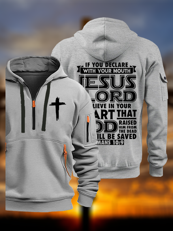 Romans 10:9 Jesus is Lord Jesus God Christian Zipper Hoodies