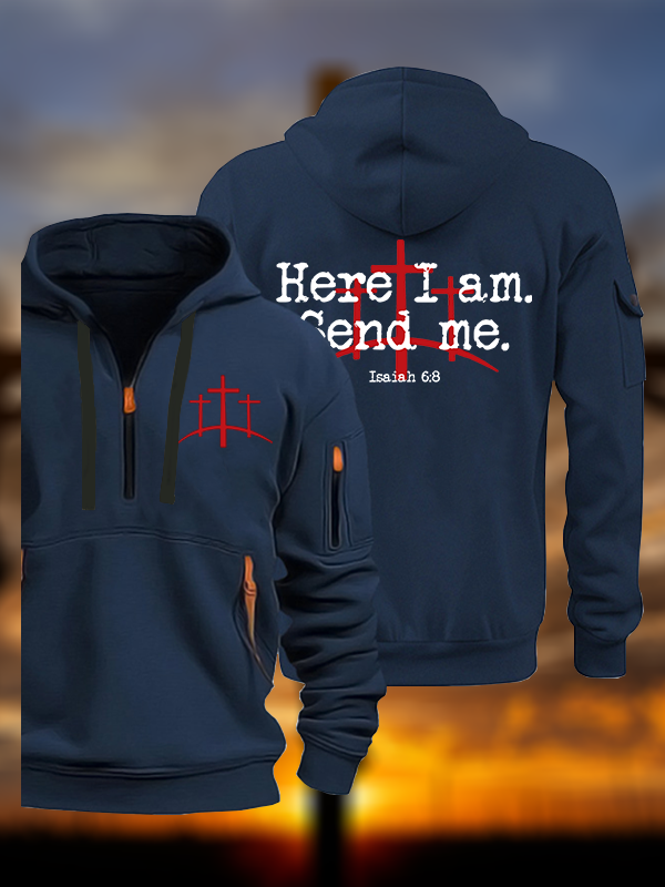 Here I Am Send Me - Bible Verse Isaiah 6:8 Jesus God Christian Zipper Hoodies