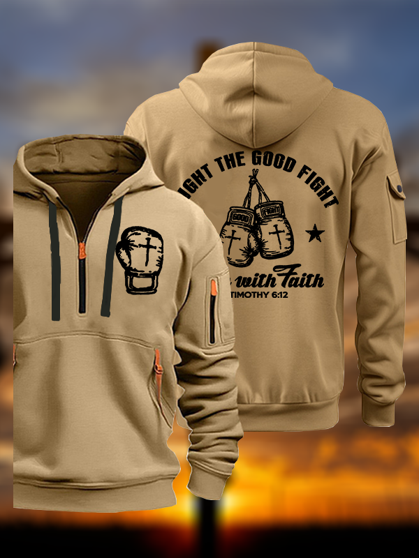 Fight The Good Fight Jesus God Christian Zipper Hoodies