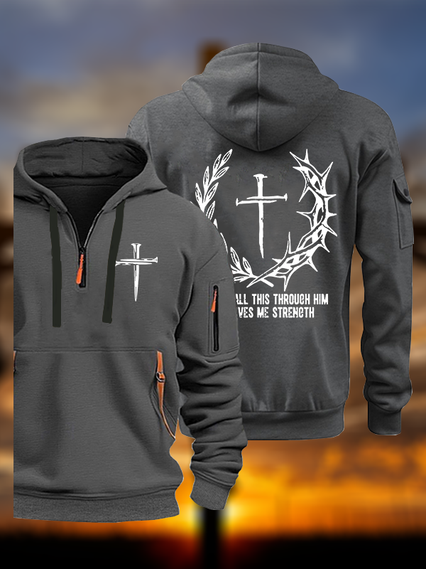 I Can Do All This Throuch Him Who Gives Me Strength Jesus God Christian Zipper Hoodies