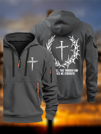 I Can Do All This Throuch Him Who Gives Me Strength Jesus God Christian Zipper Hoodies
