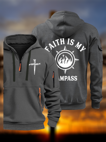 Faith Is My Campass Jesus God Christian Zipper Hoodies