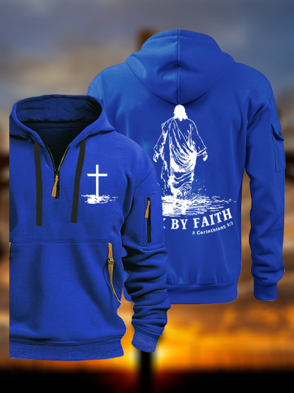 Walk by Faith Jesus God Christian Zipper Hoodies