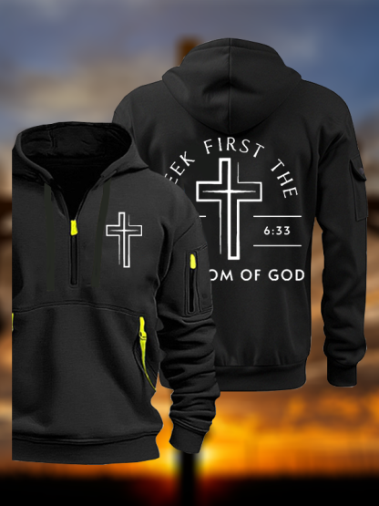 Seek First The Kingdom Of God Jesus God Christian Zipper Hoodies