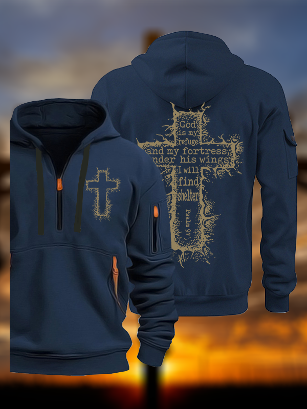 God Is My Refuge Psalm 91 Jesus God Christian Zipper Hoodies
