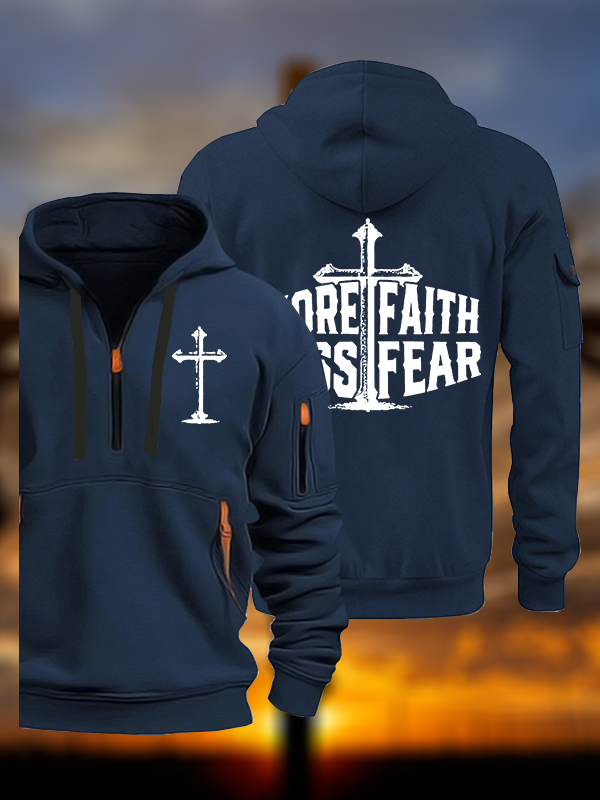 More Faith Less Fear  Jesus God Christian Zipper Hoodies