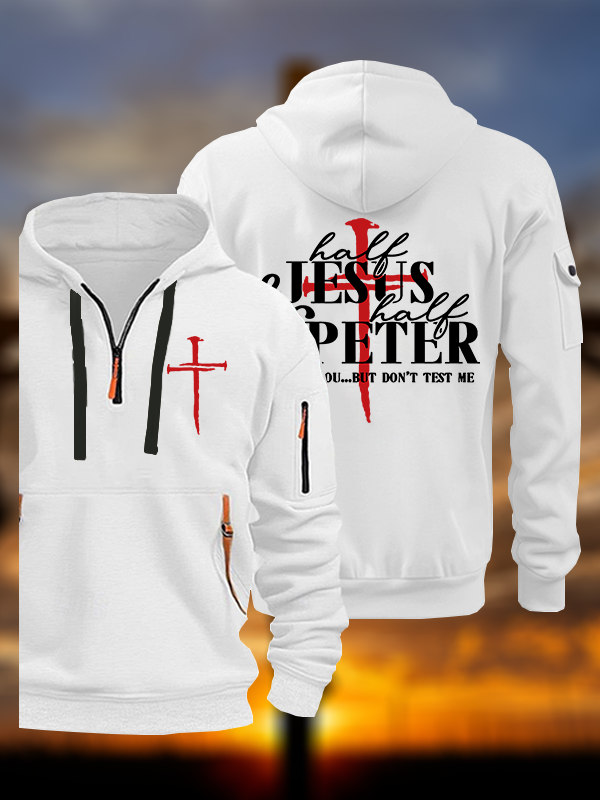 Half Jesus Half Peter Jesus God Christian Zipper Hoodies