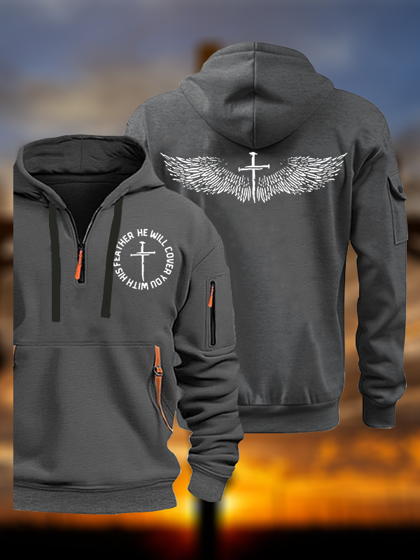 He Will Cover You With His Feather Jesus God Christian Zipper Hoodies