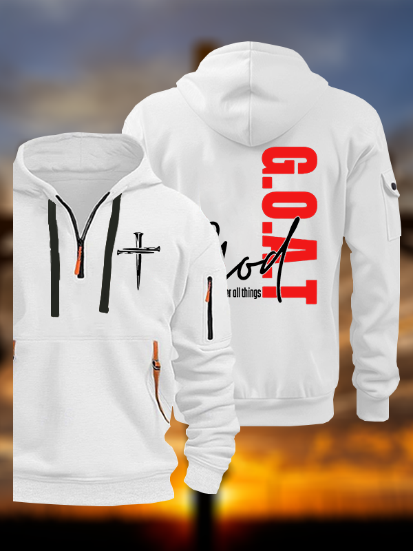 G.O.A.T.  Jesus God Christian Zipper Hoodies