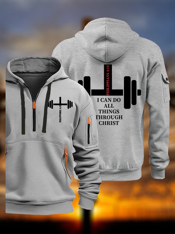 Fitness Philippians 4 ;13 Jesus God Christian Zipper Hoodies