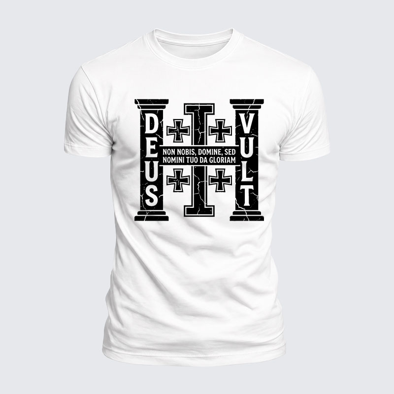 Deus Vult Jesus God Christian  – Luxe Mercerized Interlock Cotton Tee